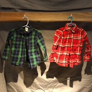 Two boys flannel button ups (package deal)